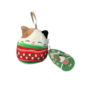 Squishmallows Cam the Cat Christmas Holiday Plush Ornament 4" NWT